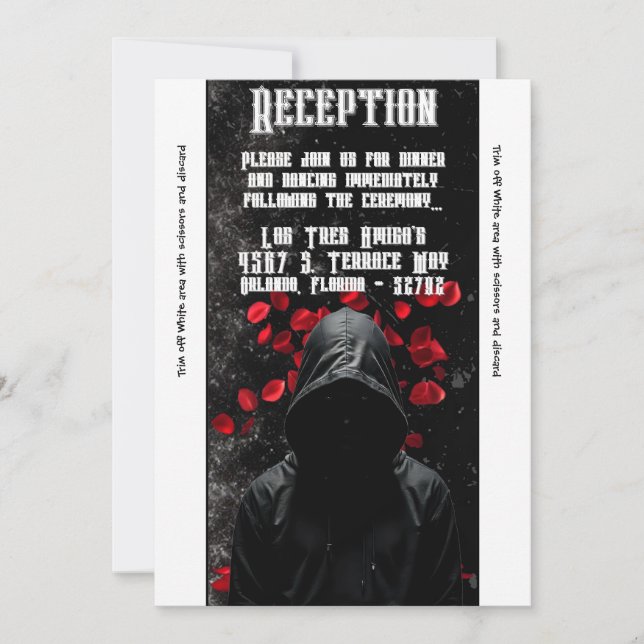 Convites Placa de recepção 3,5x7 assombrando prados Adeline (Frente)