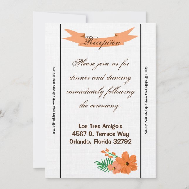 Convites Placa de recepção 3,5x7 Primavera Hibiscus Flower  (Frente)