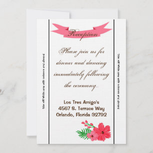 Convites Placa de recepção 3,5x7 Primavera Hibiscus Flower