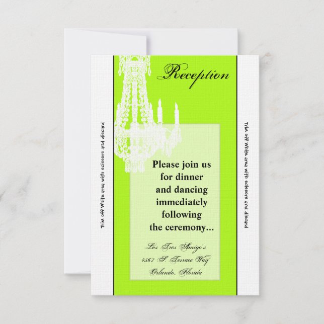 Convites Placa de recepção Crystal Chandelier Glitz Glam 3, (Frente)