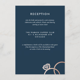 Convites Placa de Recepção de casamento de anéis Dourados d