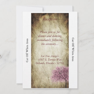 Convites Placa de Recepção de casamento de árvore rosa
