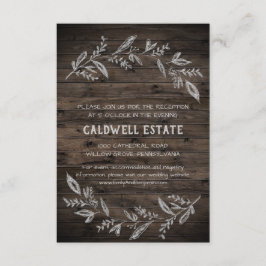 Convites Placa de Recepção de casamento de madeira de ramif