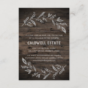 Convites Placa de Recepção de casamento de madeira de ramif