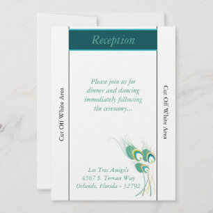 Convites Placa de Recepção de casamento de Peacock Moderno