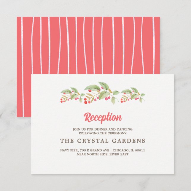 Convites Placa de Recepção de casamento de Ramificações de  (Frente/Verso)