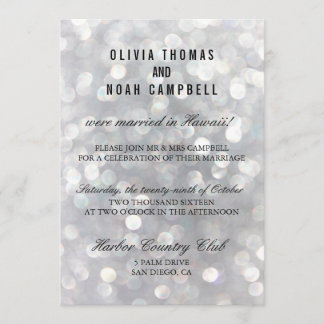 Convites Placa de Recepção de casamento Elegante para Cinza