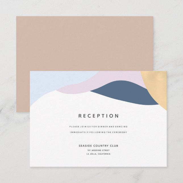 Convites Placa de Recepção de casamento em forma de Abstrat (Frente/Verso)