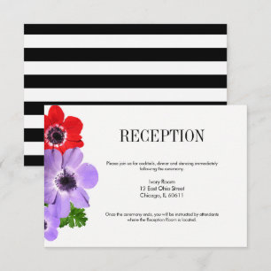 Convites Placa de Recepção de casamento Floral Anemone de A