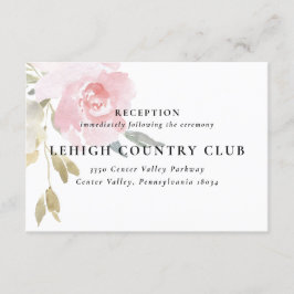 Convites Placa de Recepção de casamento Floral Rosa Clássic