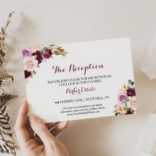 Convites Placa de Recepção de casamento Floral Verde Blush