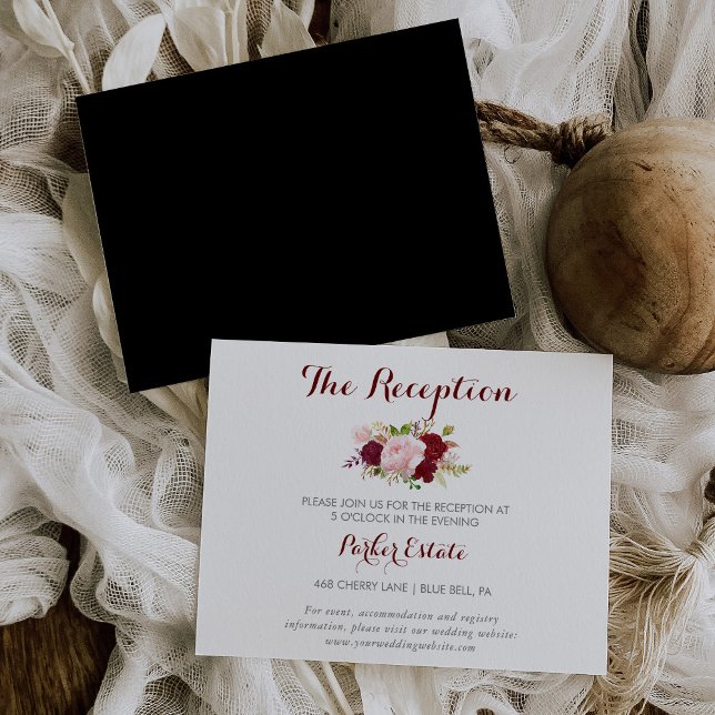 Convites Placa de Recepção de casamento Preta Tropical (Criador carregado)