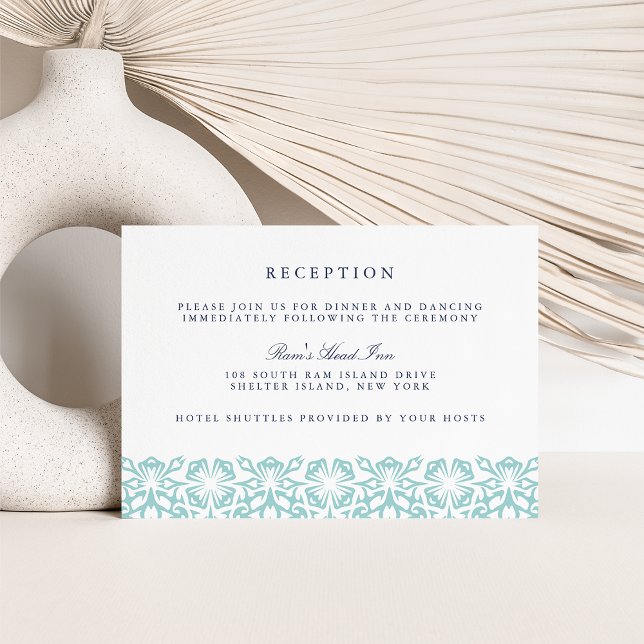 Convites Placa de Recepção de casamento Santorini | Aqua (Criador carregado)