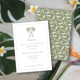 Convites Placa de Recepção de casamento Tropical de Palmeir