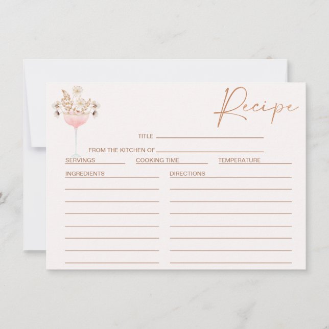 Convites Placa de recepção de Chá de panela de vidro Floral (Frente)