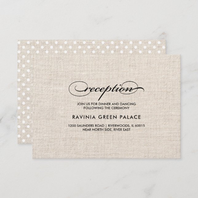 Convites Placa de Recepção de Padrão de Bolinhas de Textura (Frente/Verso)