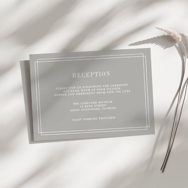 Convites Placa de recepção do eterno | Greige (Criador carregado)