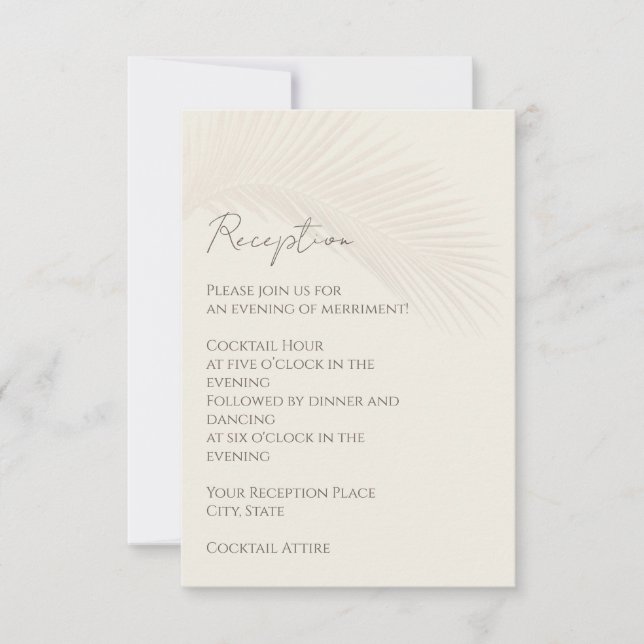 Convites Placa de receptáculo de recepção de praia mínima t (Frente)