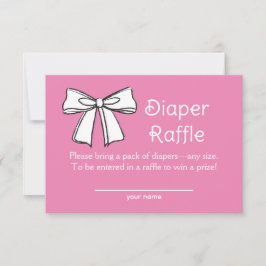 Convites Placa de receptáculo de tíquete rosa Raffle Fralda