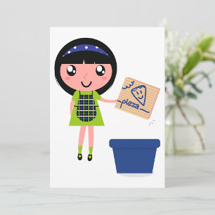 Convites Placa de Reciclagem para Garotas