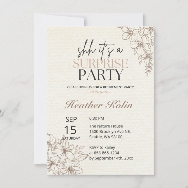 Convites Placa de Reforma de Surpresa Floral Russa Online (Frente)