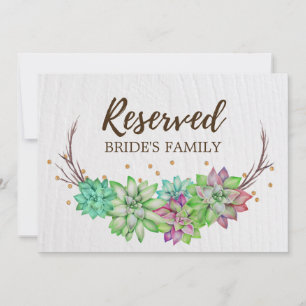 Convites Placa de Reservado para Casamento Floral Rústico B