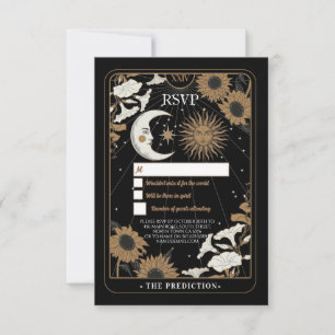 Convites Placa de Resposta Alinhada às Estrelas RSVP Tarot