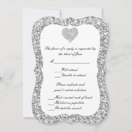 Convites Placa de Resposta Cardíaca Diamante de Silver Glit