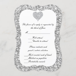 Convites Placa de Resposta Cardíaca Diamante de Silver Glit