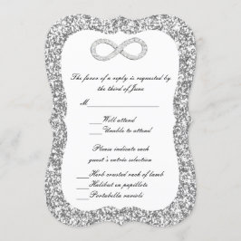 Convites Placa de Resposta Infinita do Diamond com Glitter