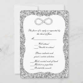 Convites Placa de Resposta Infinita do Diamond com Glitter