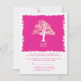 Convites Placa de resposta RSVP de Árvore Vida Bat Mitzvah