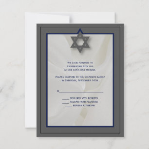 Convites Placa de resposta RSVP do Bar Elegante Mitzvah Tec