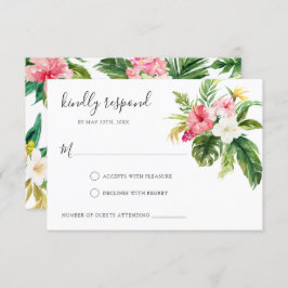 Convites Placa de Resposta RSVP Floral Tropical