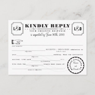 Convites Placa de resposta Telegram Libs Preta e Branco