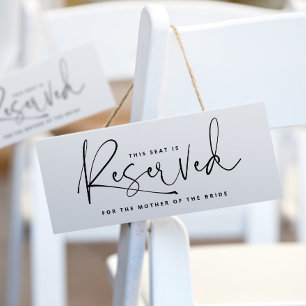 Convites Placa de Script Minimalista de Sinalização Reserva