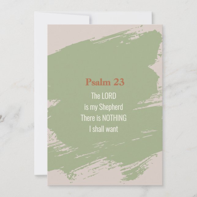 Convites Placa de script Psalm 23 - Impressão ou download (Frente)