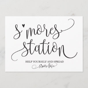 Convites Placa de Sinalização de Favor da Estação de S'more
