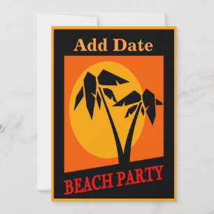 Convites Placa de Sinalização de Festa de Praia