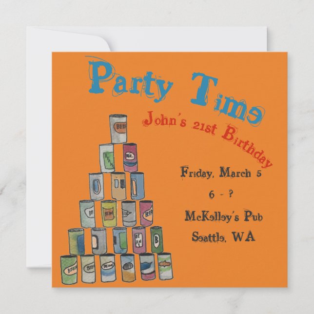 Convites Placa de torre de cerveja personalizada (Frente)