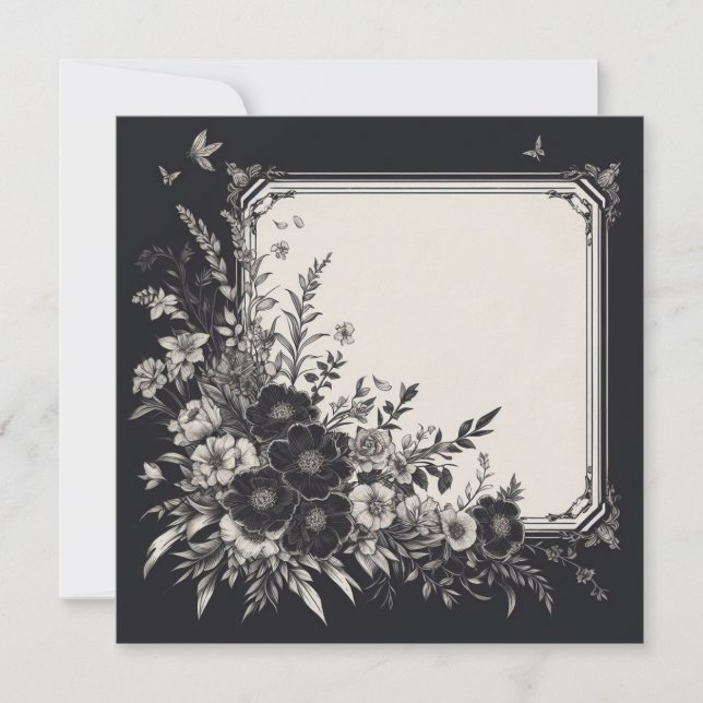 Convites Placa de Vazio personalizada - Modelo preto e bran (Frente)