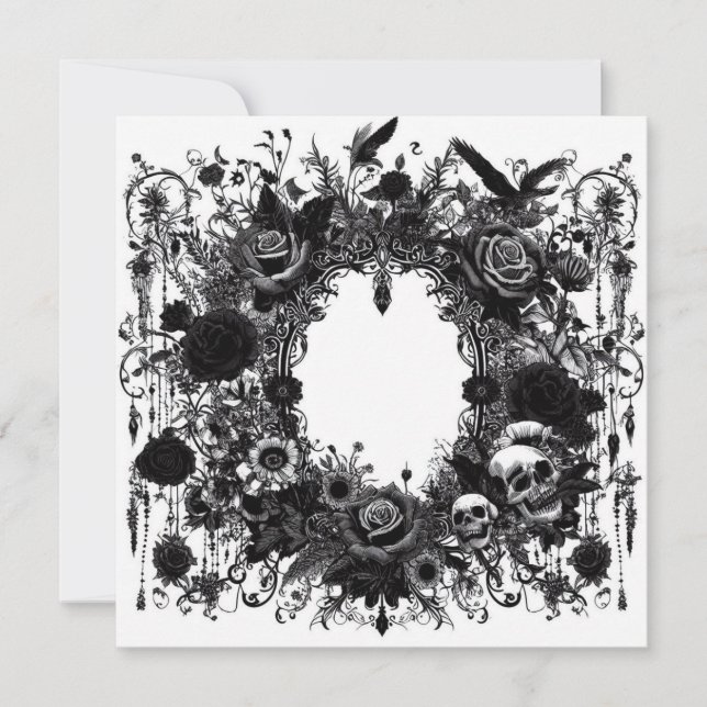 Convites Placa de Vazio personalizada - Modelo preto e bran (Frente)