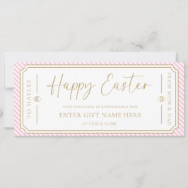 Convites Placa de Voucher de Presente de Felz pascoa Rosa P
