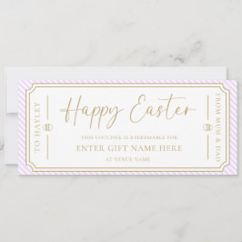 Convites Placa de Voucher de Presente de Felz pascoa Roxo L