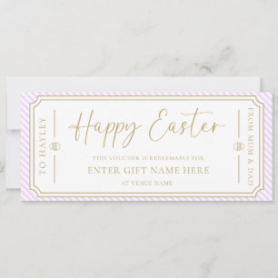 Convites Placa de Voucher de Presente de Felz pascoa Roxo L