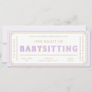 Convites Placa de Voucher de Presente de Lilac Roxo
