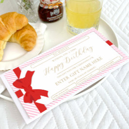 Convites Placa de Voucher de Presente Feliz de Greve de Ros