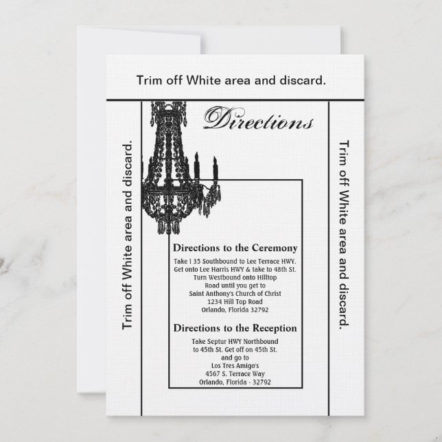 Convites Placa direcional 3,5x6 Crystal Chandelier Glitz Gl (Frente)