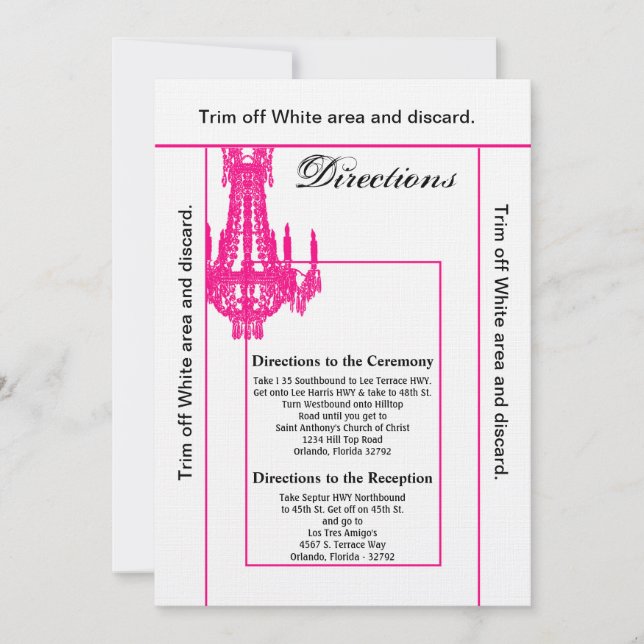 Convites Placa direcional 3,5x6 Crystal Chandelier Glitz Gl (Frente)