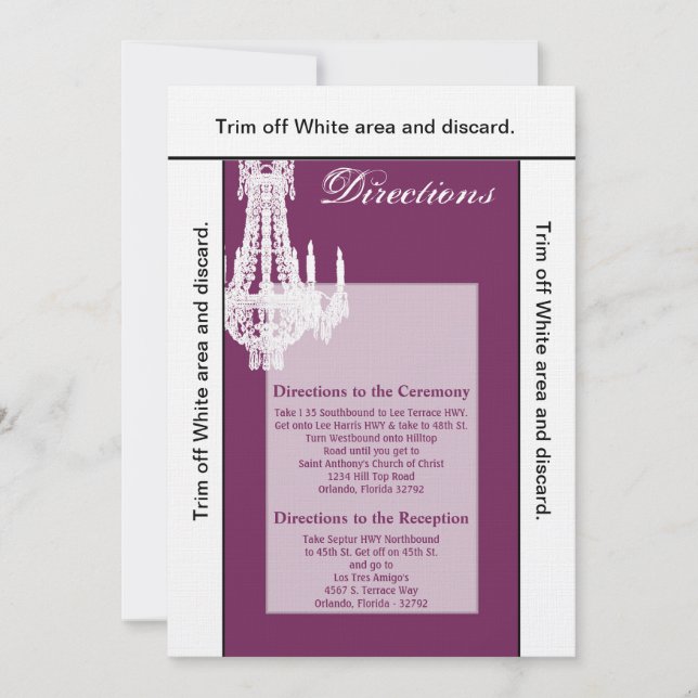 Convites Placa direcional 3,5x6 Crystal Chandelier Glitz Gl (Frente)